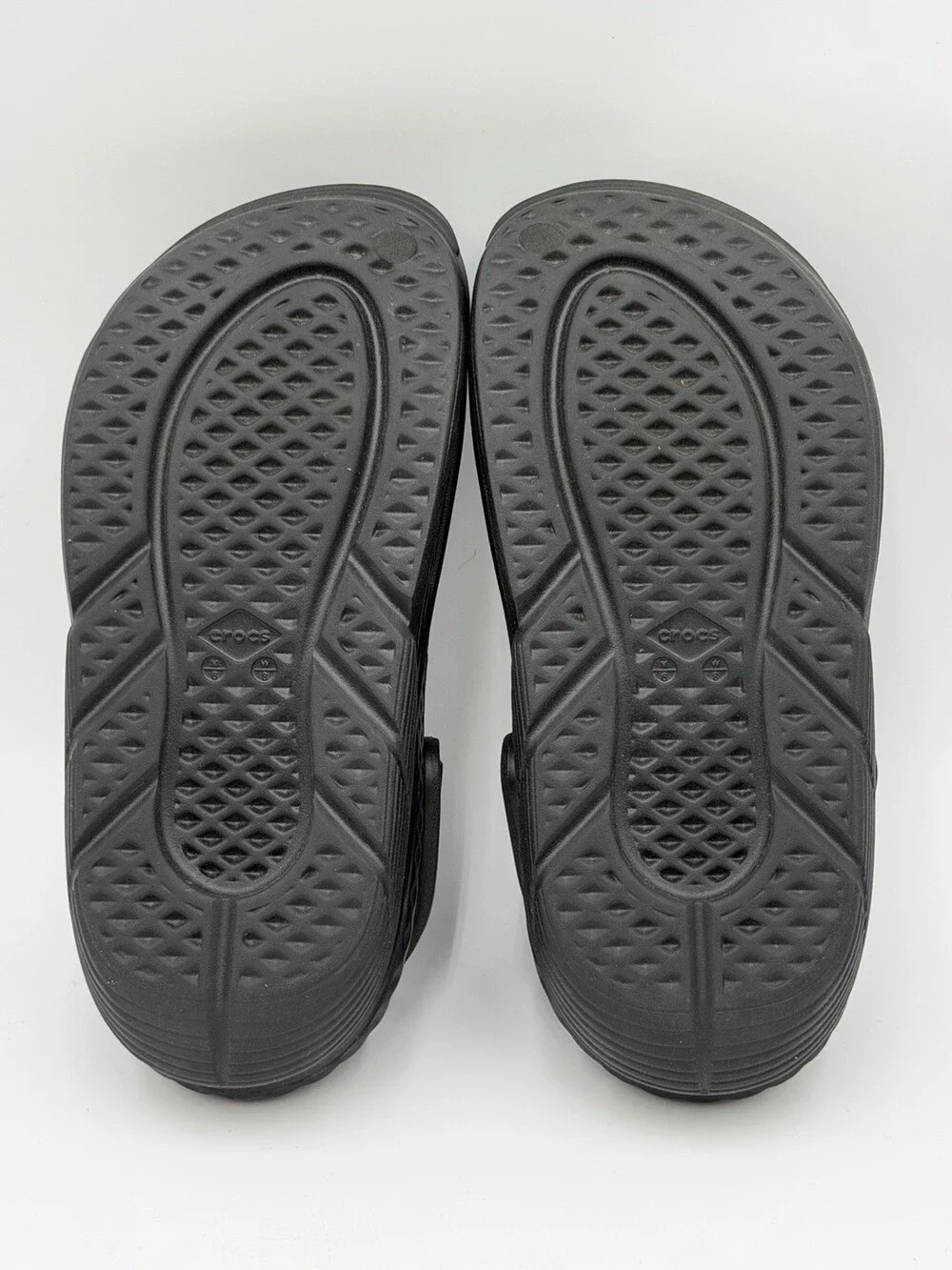 CROCS Off The Grid Clogs Sandals Men 6  Women 8 Black Slip On Shoes Strap